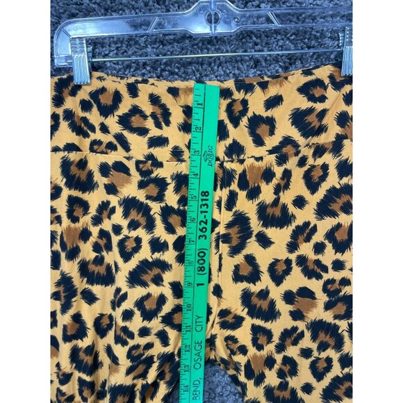 LuLaRoe Leggings Women's Tall & Curvy Mustard Black Cheetah Polyester Stretch - Picture 7 of 12